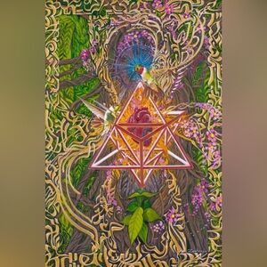 Vibrant Geometric Art Print Framed